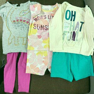 Toddler Girls Lot Of 3 Outfits Size 2T Tops and Bottoms Baby GAP, Carter's, etc